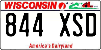 WI license plate 844XSD