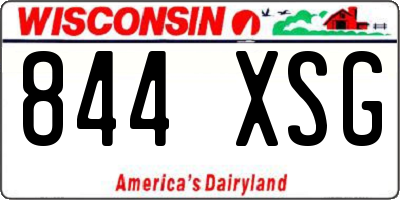 WI license plate 844XSG