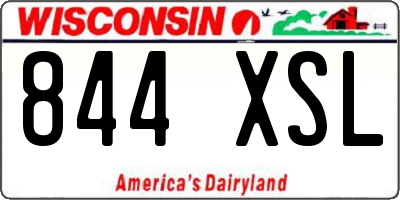 WI license plate 844XSL