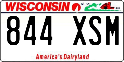 WI license plate 844XSM