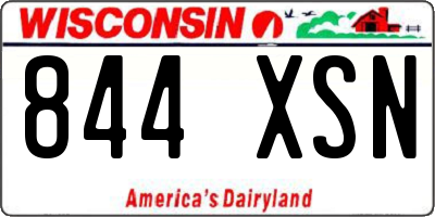 WI license plate 844XSN