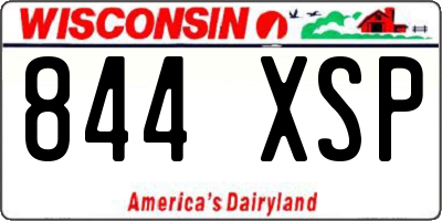 WI license plate 844XSP