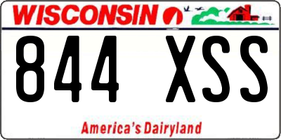 WI license plate 844XSS