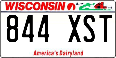 WI license plate 844XST