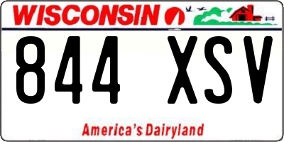 WI license plate 844XSV