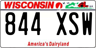 WI license plate 844XSW