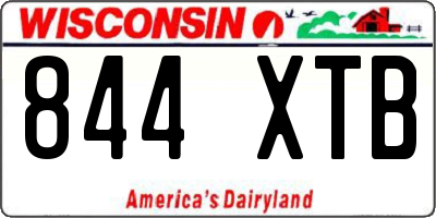 WI license plate 844XTB
