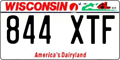 WI license plate 844XTF