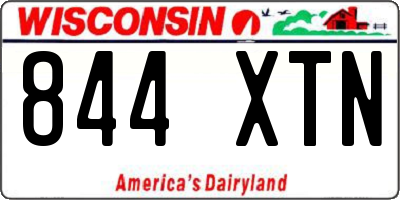 WI license plate 844XTN