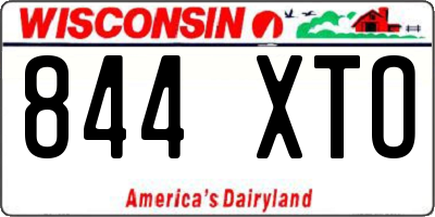 WI license plate 844XTO