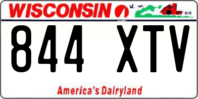 WI license plate 844XTV
