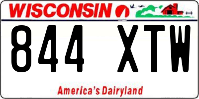 WI license plate 844XTW