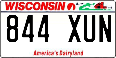 WI license plate 844XUN