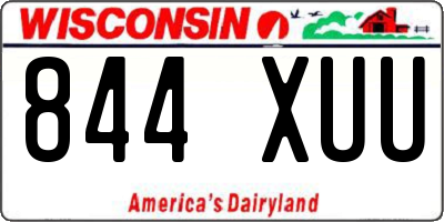 WI license plate 844XUU