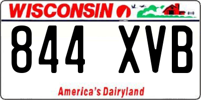 WI license plate 844XVB
