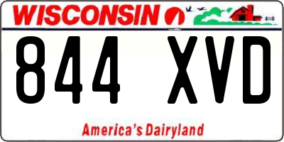 WI license plate 844XVD