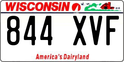 WI license plate 844XVF