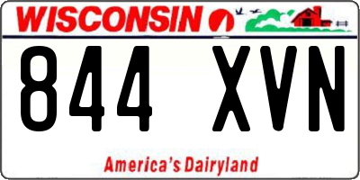WI license plate 844XVN