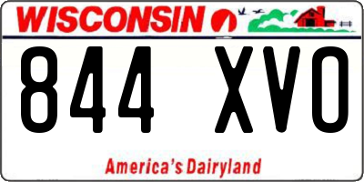 WI license plate 844XVO