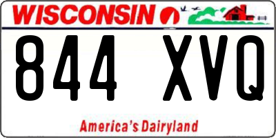 WI license plate 844XVQ