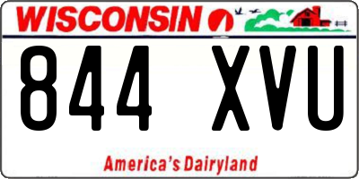 WI license plate 844XVU