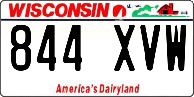 WI license plate 844XVW