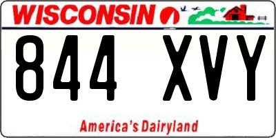 WI license plate 844XVY