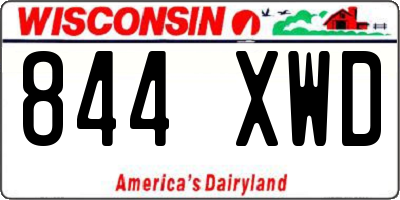 WI license plate 844XWD