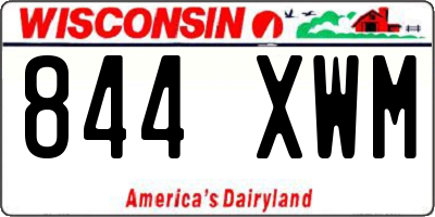 WI license plate 844XWM