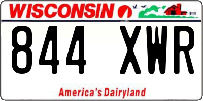 WI license plate 844XWR