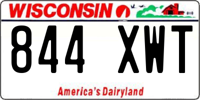 WI license plate 844XWT