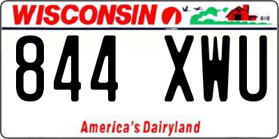 WI license plate 844XWU