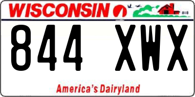 WI license plate 844XWX