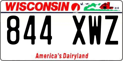 WI license plate 844XWZ