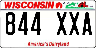 WI license plate 844XXA