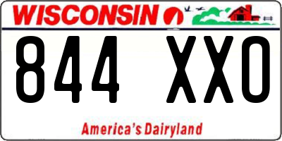WI license plate 844XXO