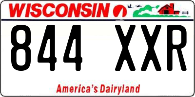 WI license plate 844XXR