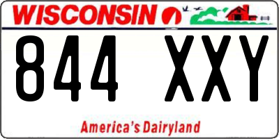 WI license plate 844XXY