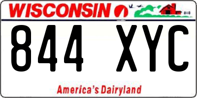WI license plate 844XYC