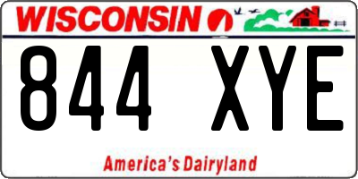 WI license plate 844XYE