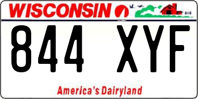 WI license plate 844XYF