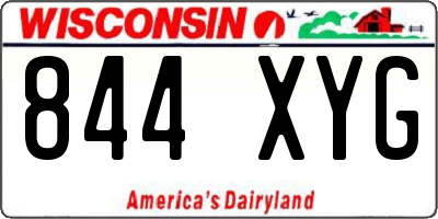 WI license plate 844XYG