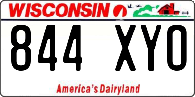 WI license plate 844XYO