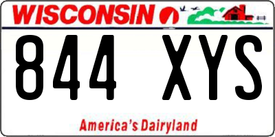 WI license plate 844XYS