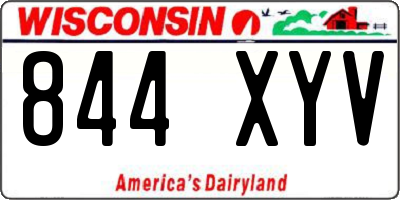 WI license plate 844XYV