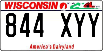 WI license plate 844XYY