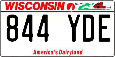 WI license plate 844YDE