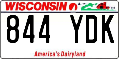 WI license plate 844YDK