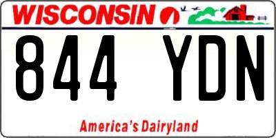 WI license plate 844YDN