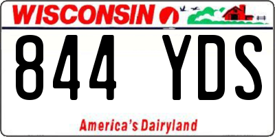 WI license plate 844YDS